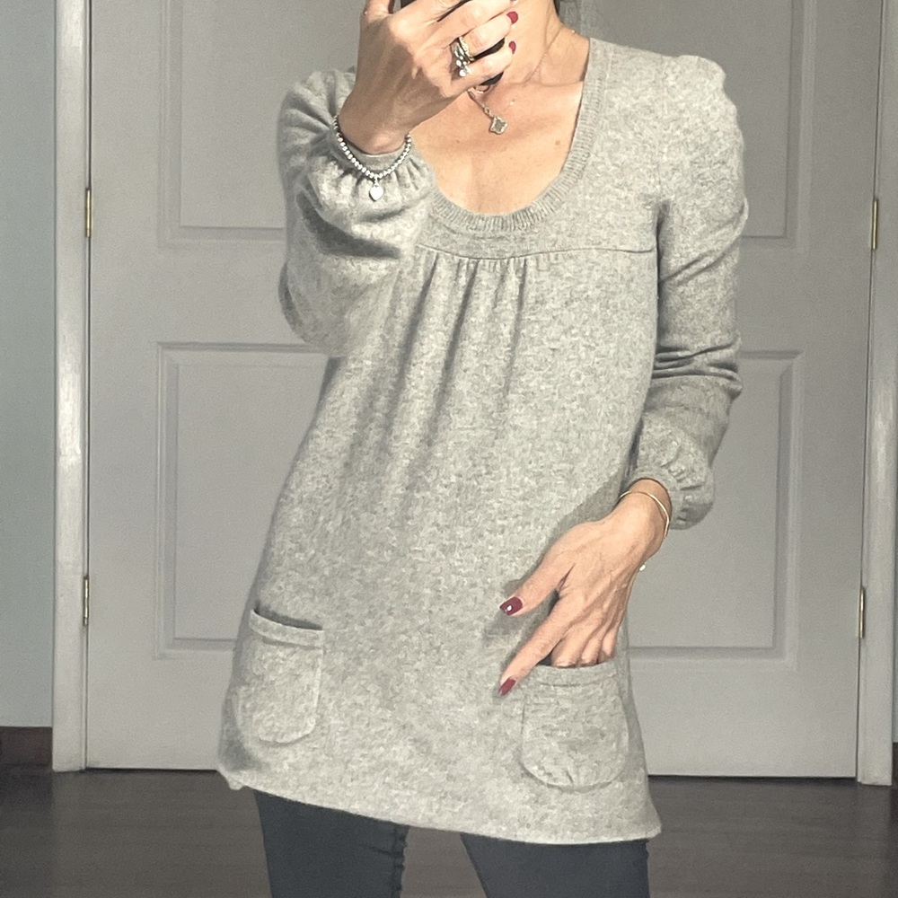 Quo.ta.tion 100% cashmere scoop neck Tunic Sweater size S